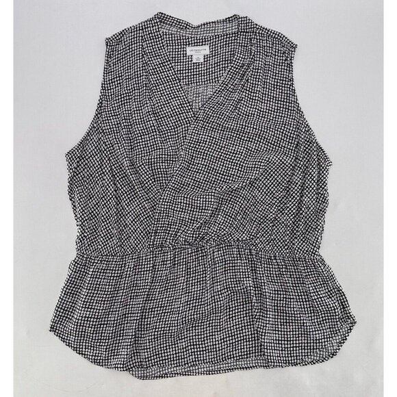 Liz Claiborne Plus Size Peplum Sleeveless Faux Wrap Rayon Blouse‎ Size 3x Boho - Picture 3 of 8